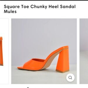 *NEW* never worn- Orange EGO mules heels size 7